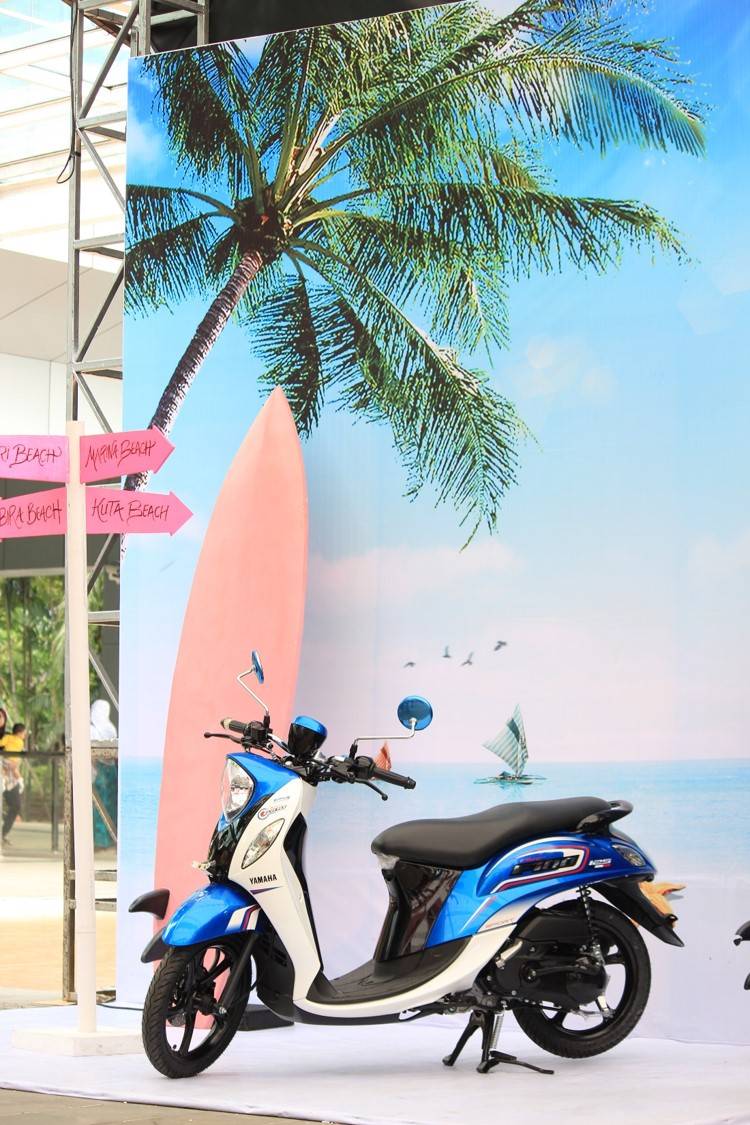 New Fino 125 Blue Core display dalam event launching di Mall Ratu Indah Makassar